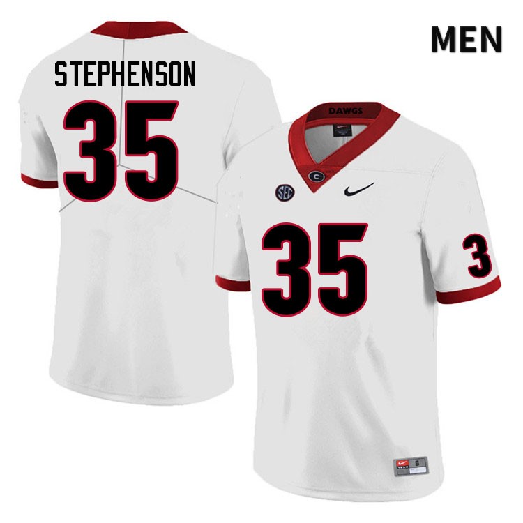 Georgia Bulldogs Men's Lorenzo Stephenson #35 White Anniversary Stitched College UGA Football Jersey 23UF010IL